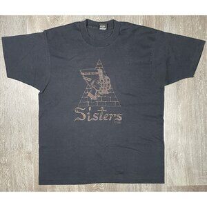 Vintage 1991 Sisters Artful Greetings Black Single Stitch T-shirt - Size XL